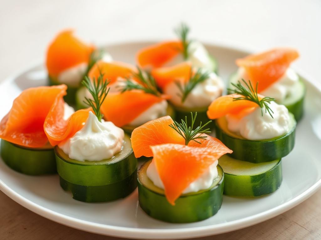 Bâtonnets de concombre au fromage frais