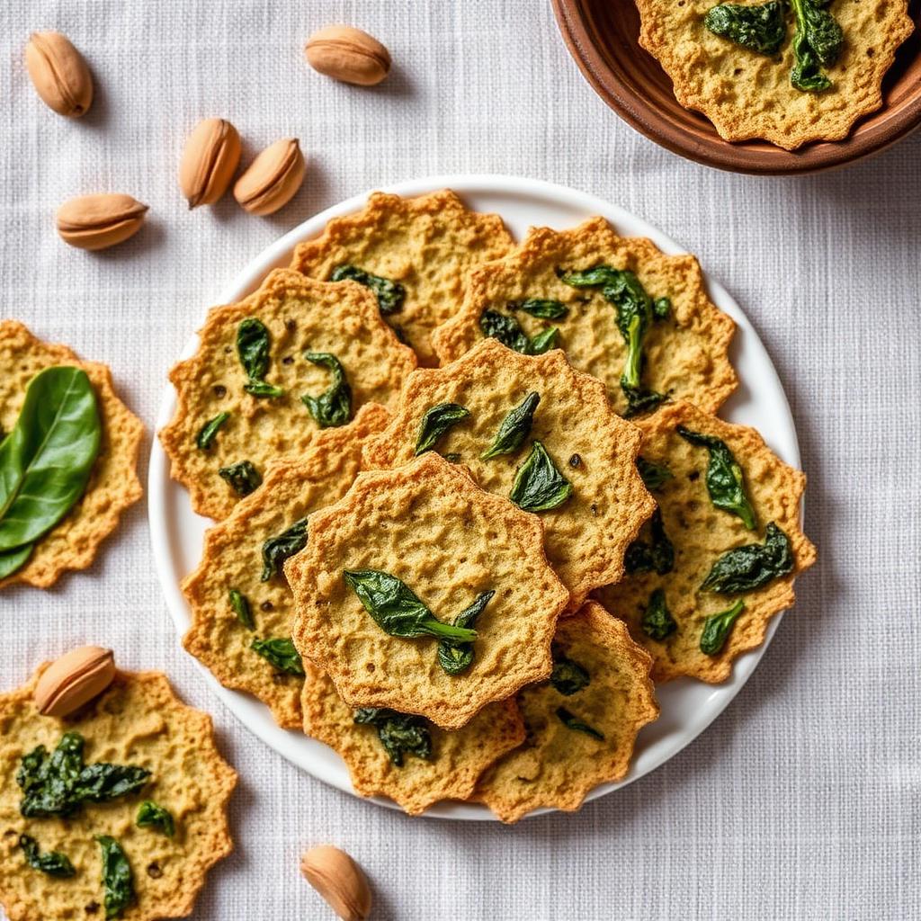 Crackers épinards, courgettes & noix du Brésil