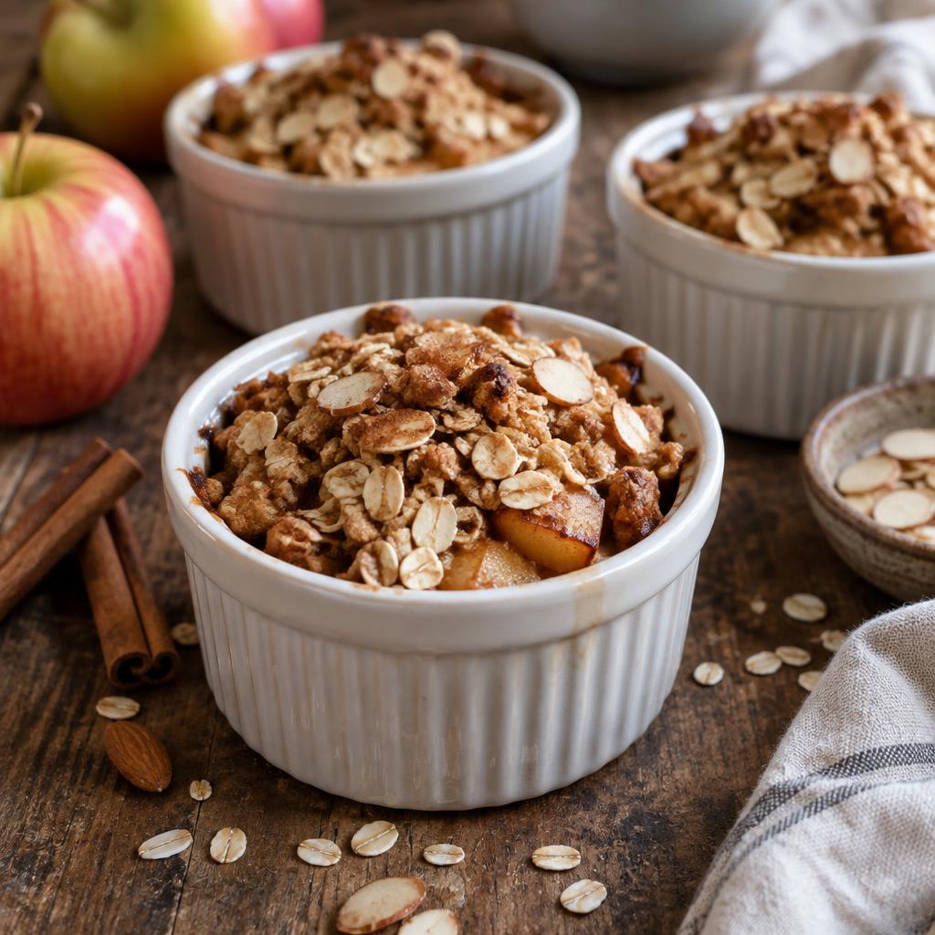 Crumble pomme-cannelle à l'amande & avoine