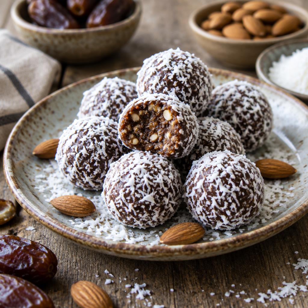 Energy balls cacao, coco & amandes