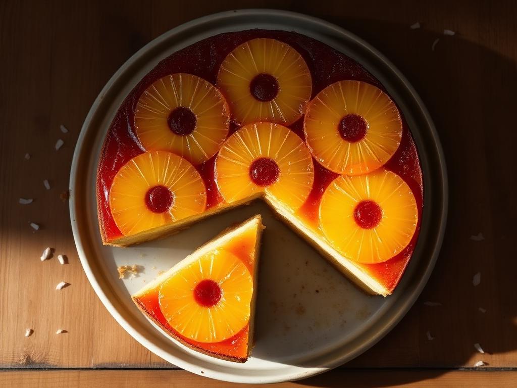 Gâteau renversé à l'ananas, amande & coco (sans gluten, sans lactose)