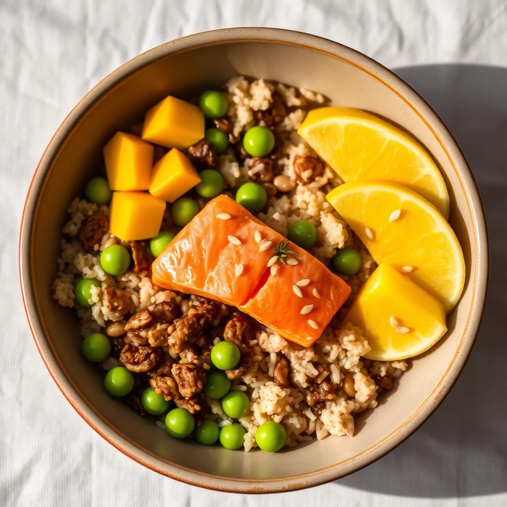 Bowl saumon, quinoa & mangue